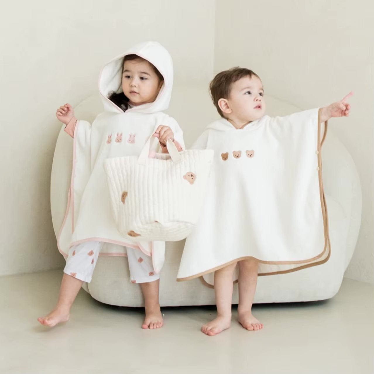 Cape de Bain Bébé Corail Velours