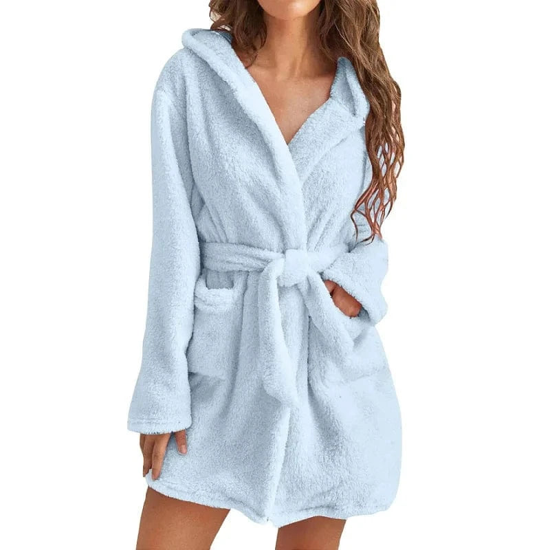 Peignoir Femme Hiver à Capuche