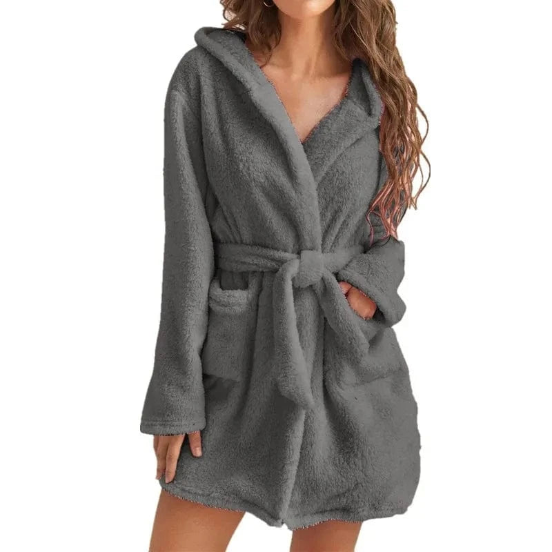Peignoir Femme Hiver à Capuche