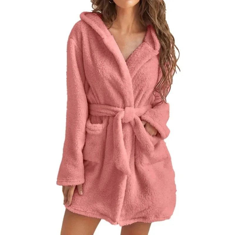 Peignoir Femme Hiver à Capuche