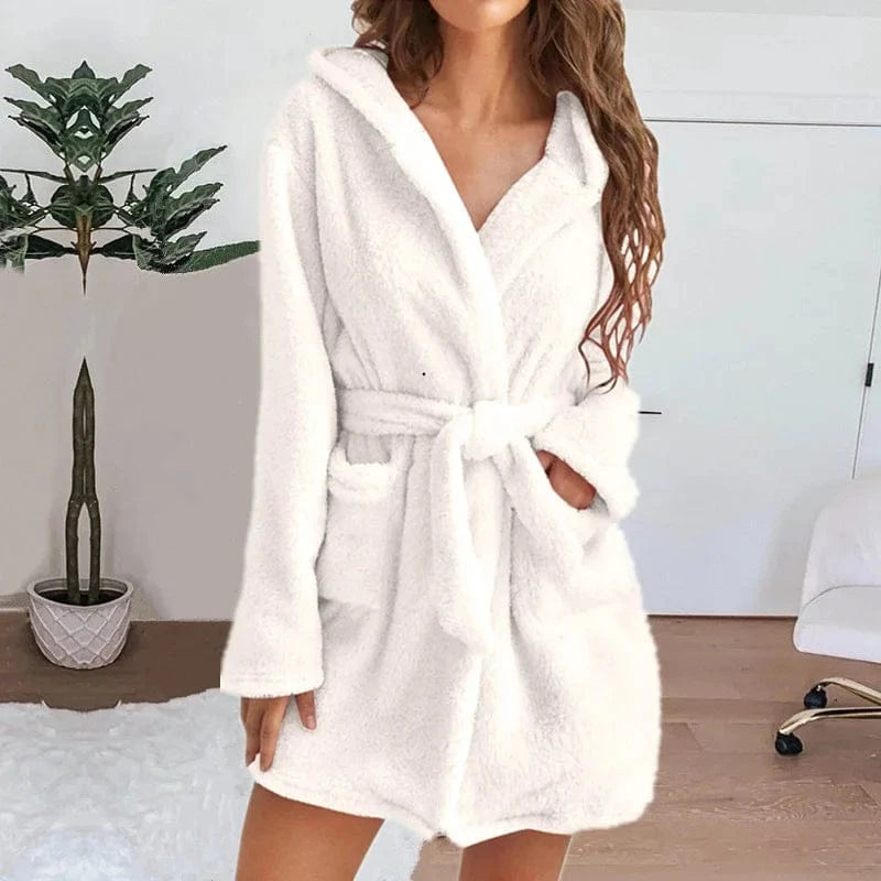 Peignoir Femme Hiver à Capuche