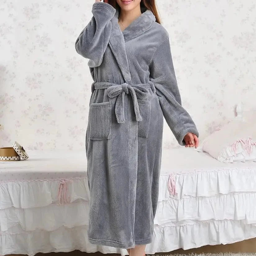 Peignoir Femme Polaire Flanelle Long