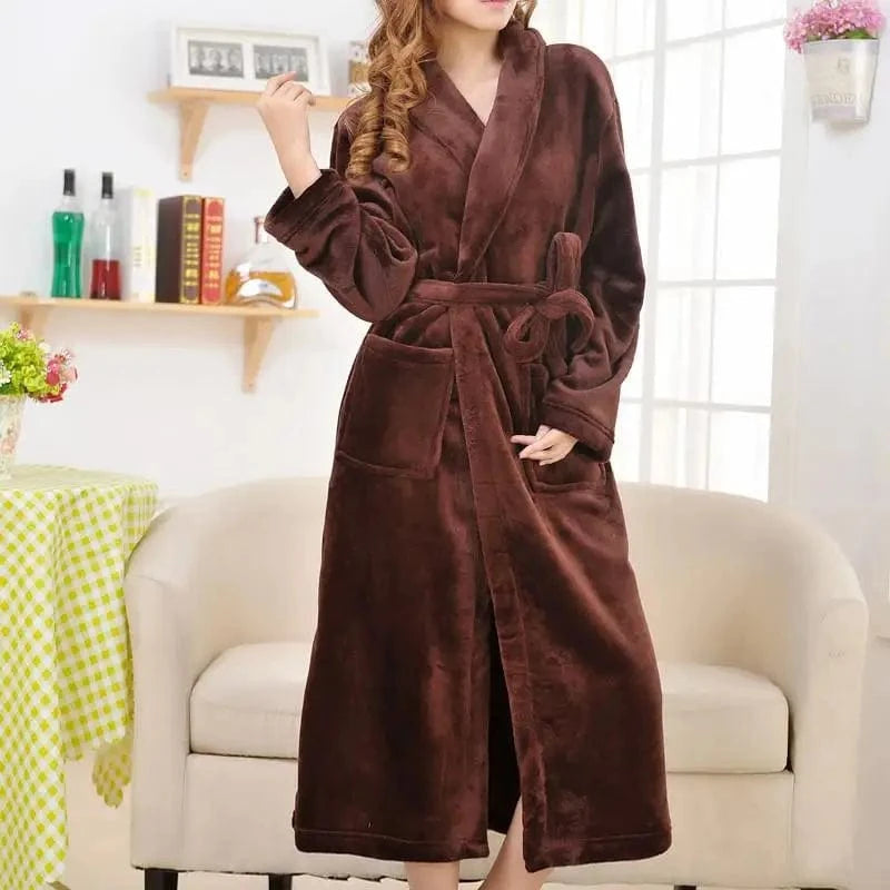 Peignoir Femme Polaire Flanelle Long