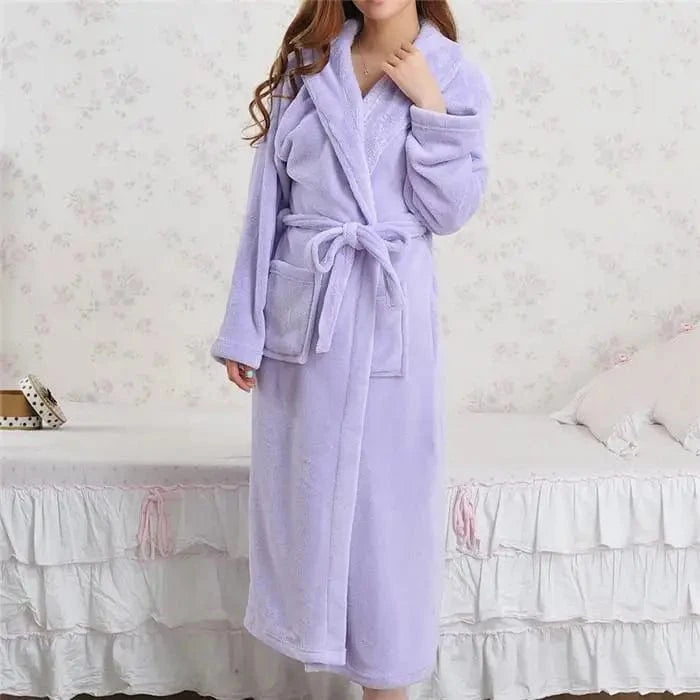 Peignoir Femme Polaire Flanelle Long