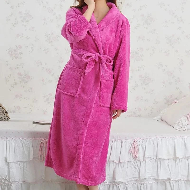 Peignoir Femme Polaire Flanelle Long