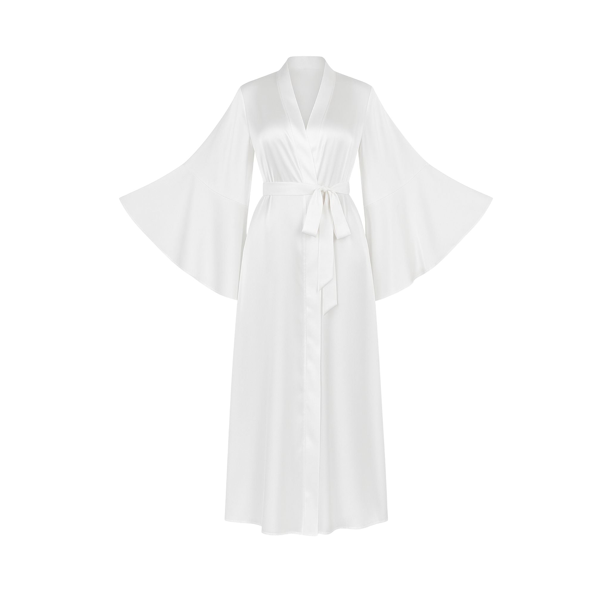 Peignoir Femme Satin Blanc Long