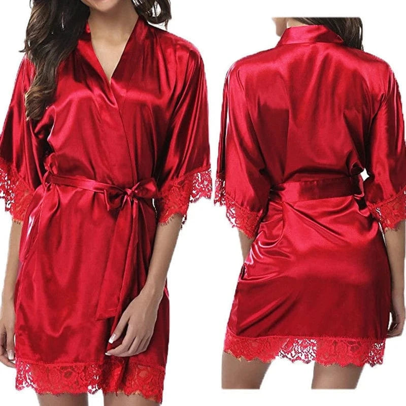 Peignoir Femme Satin Court