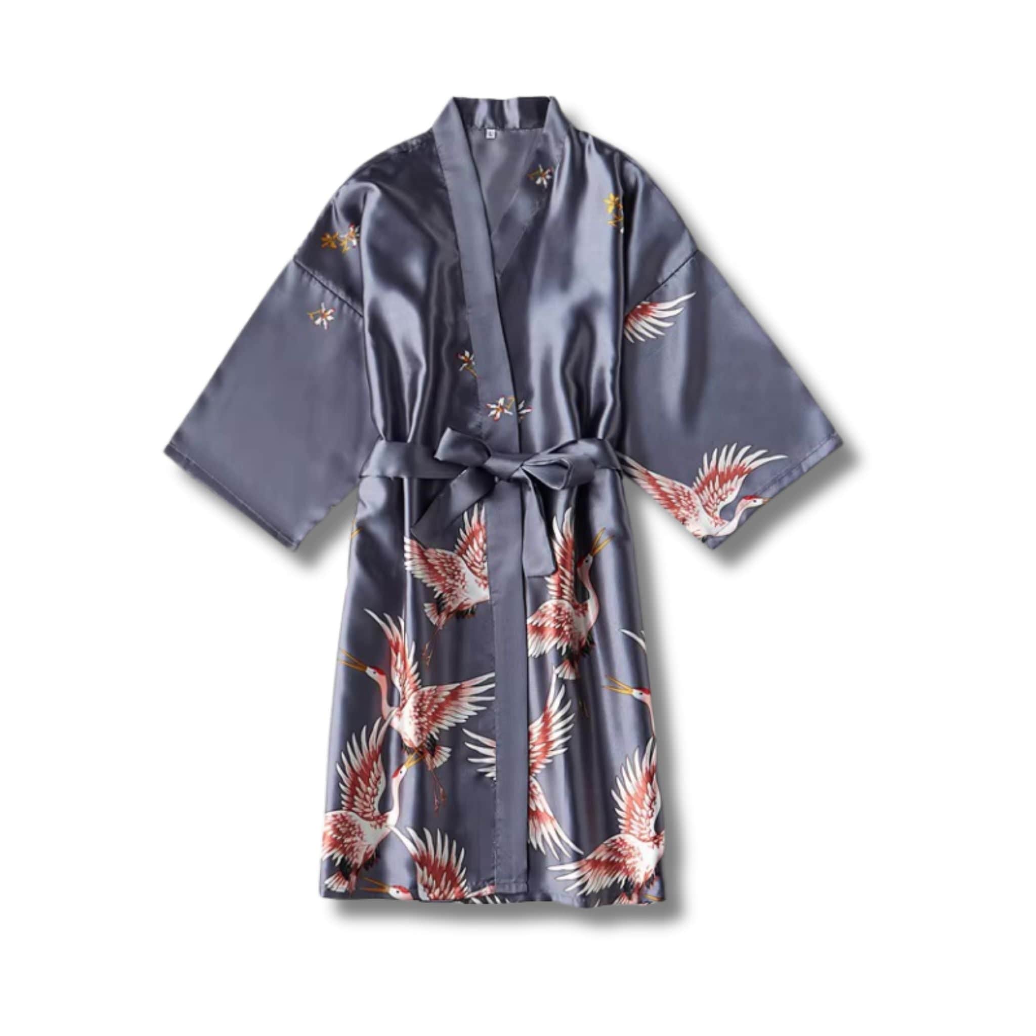 Peignoir Femme Satin Oiseau