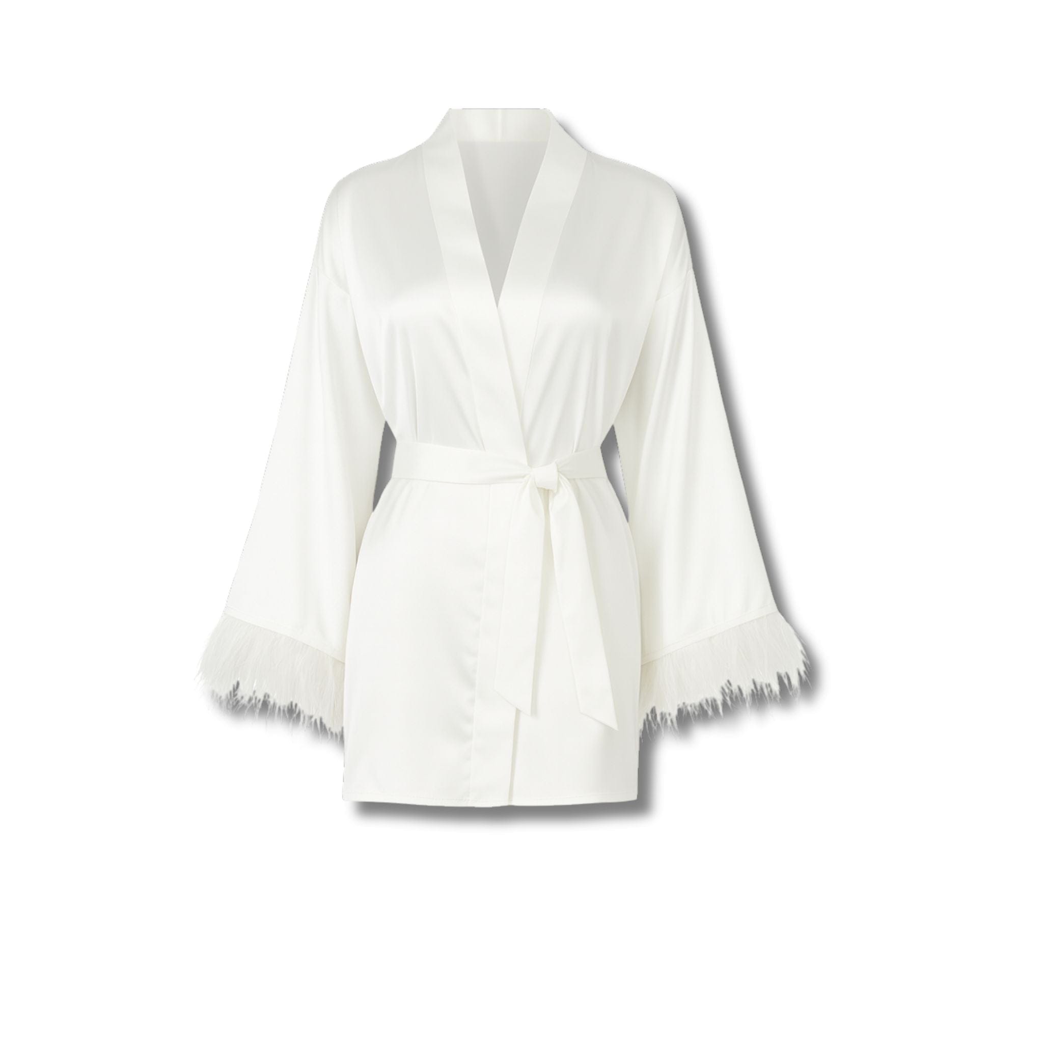 Peignoir Femme Satin Plumes