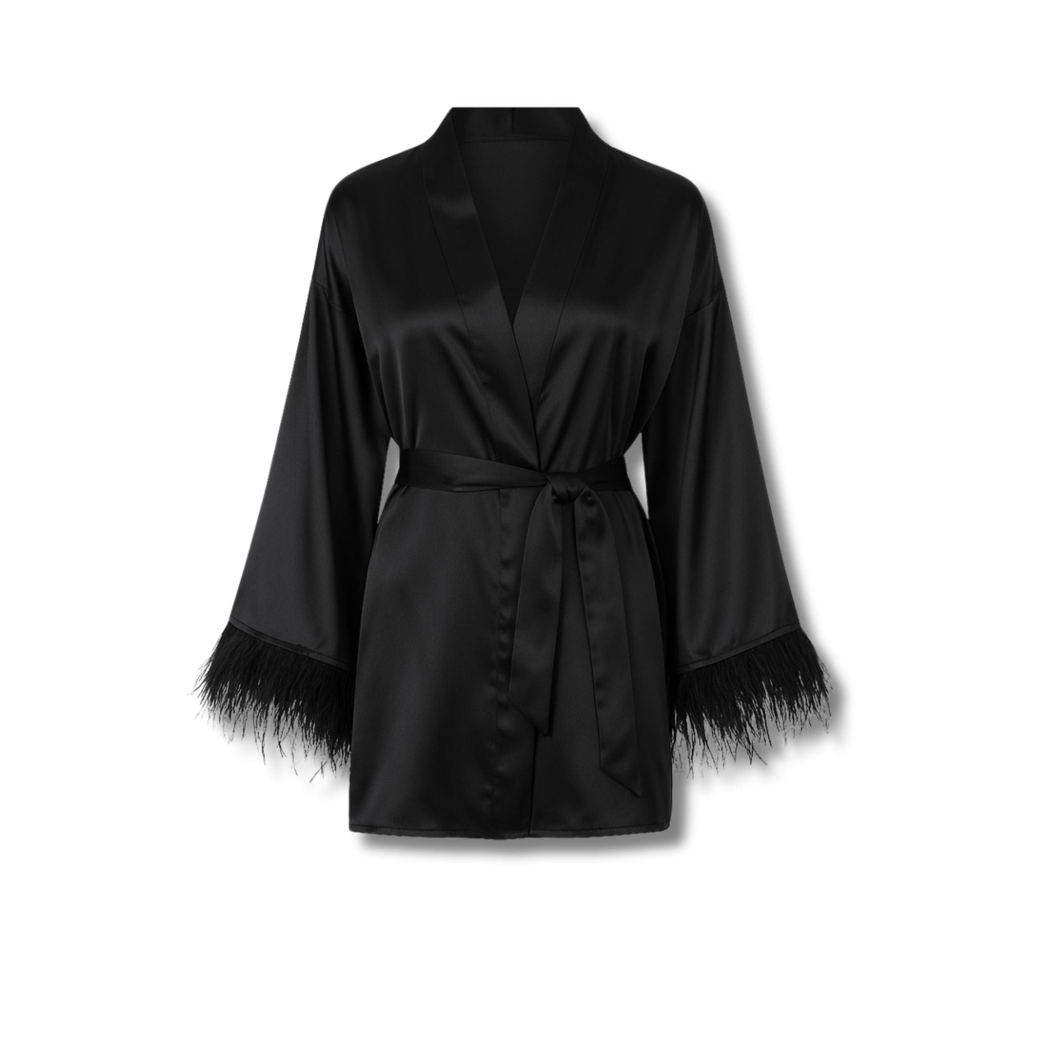 Peignoir Femme Satin Plumes
