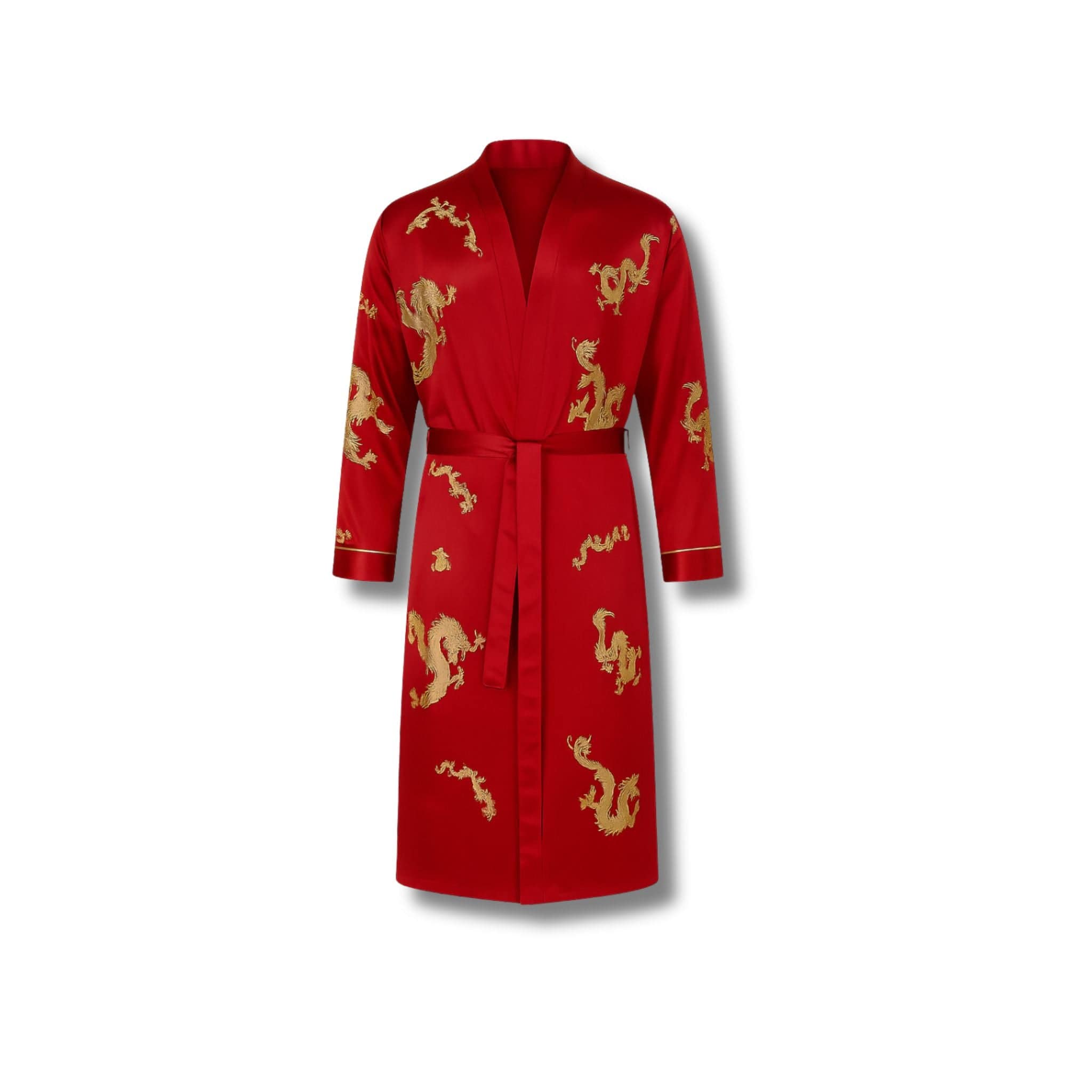 Peignoir Homme Luxe Satin Dragon