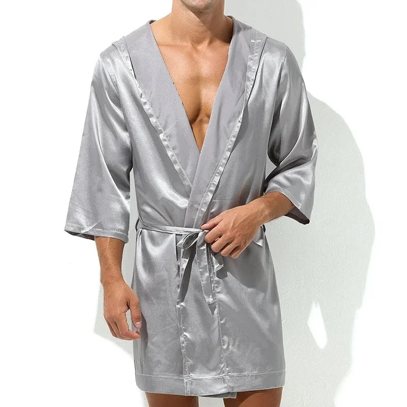 Peignoir Homme Luxe Satin Été