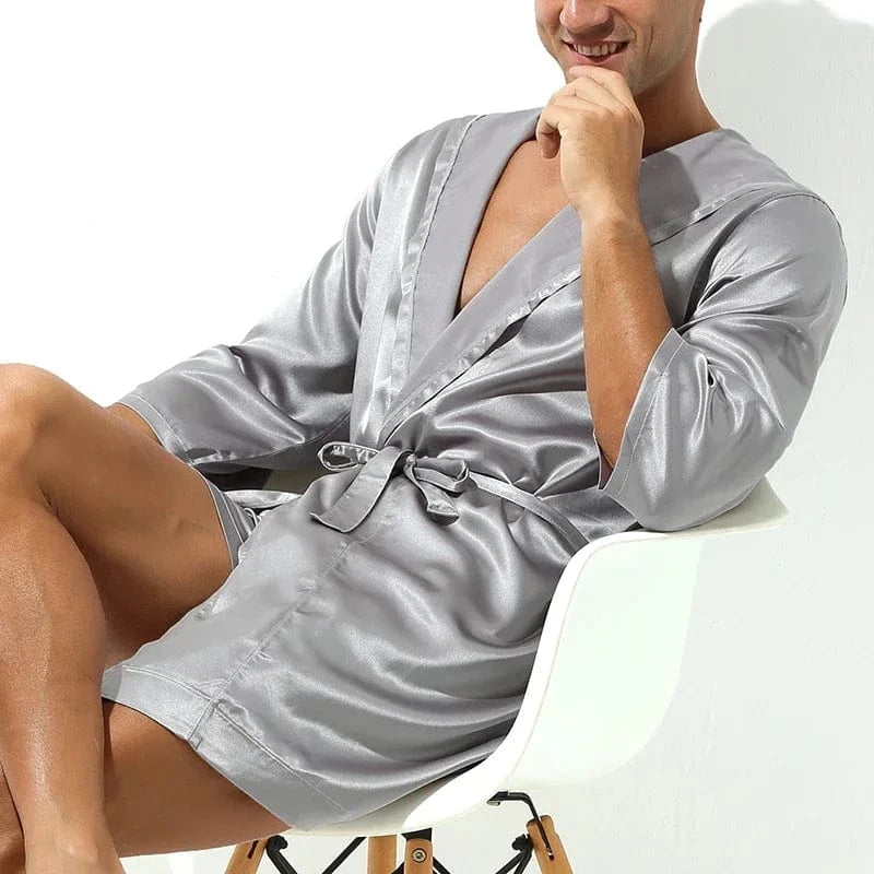 Peignoir Homme Luxe Satin Été