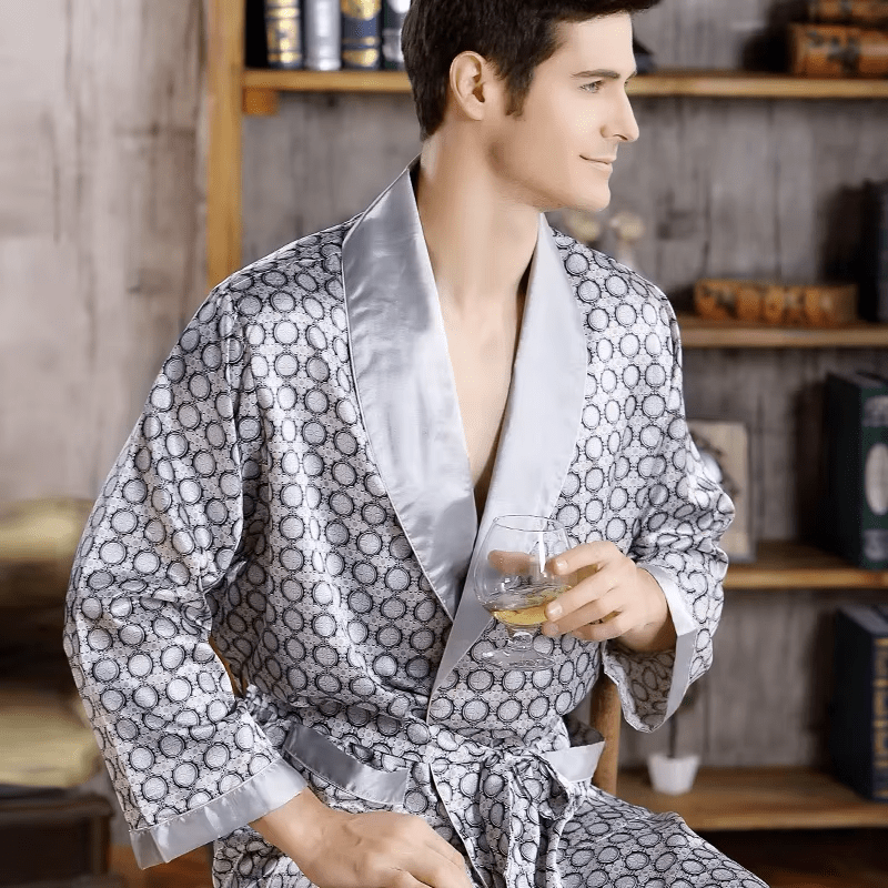 Peignoir Homme Luxe Satin Imprimé