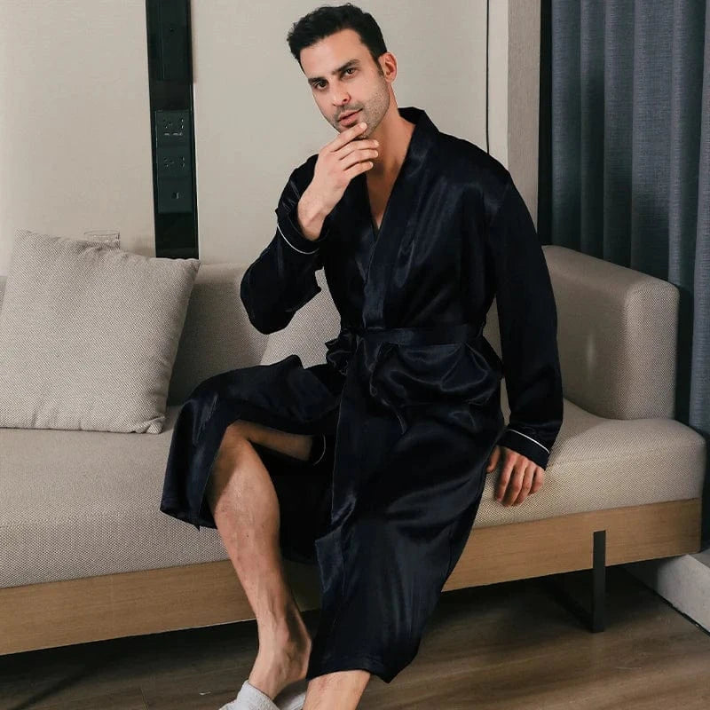 Peignoir Homme Luxe Satin Léger