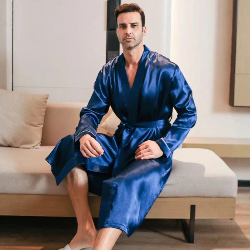 Peignoir Homme Luxe Satin Léger