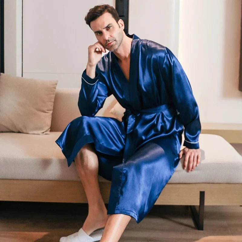 Peignoir Homme Luxe Satin Léger