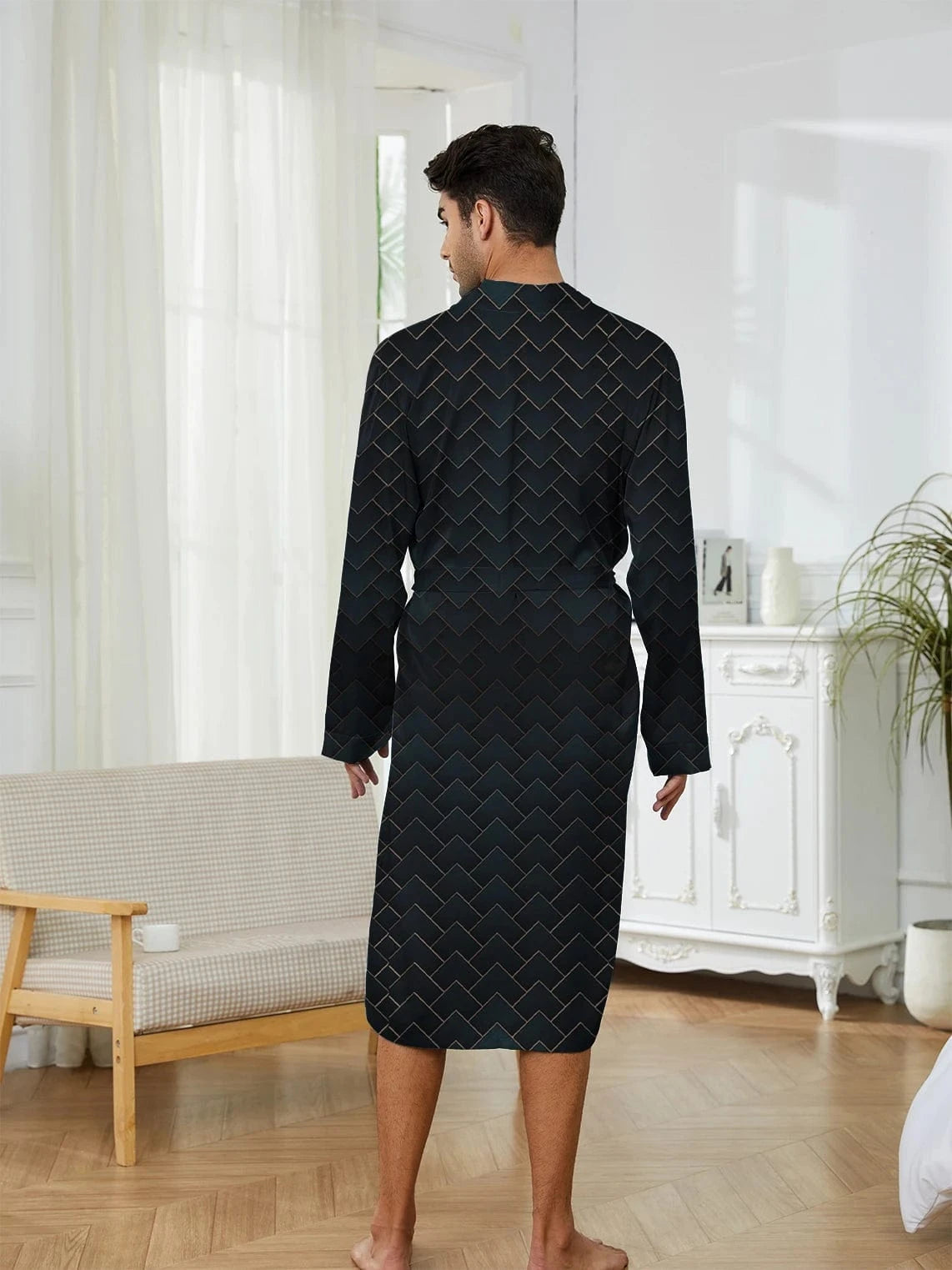 Peignoir Homme Luxe Soie Glacée