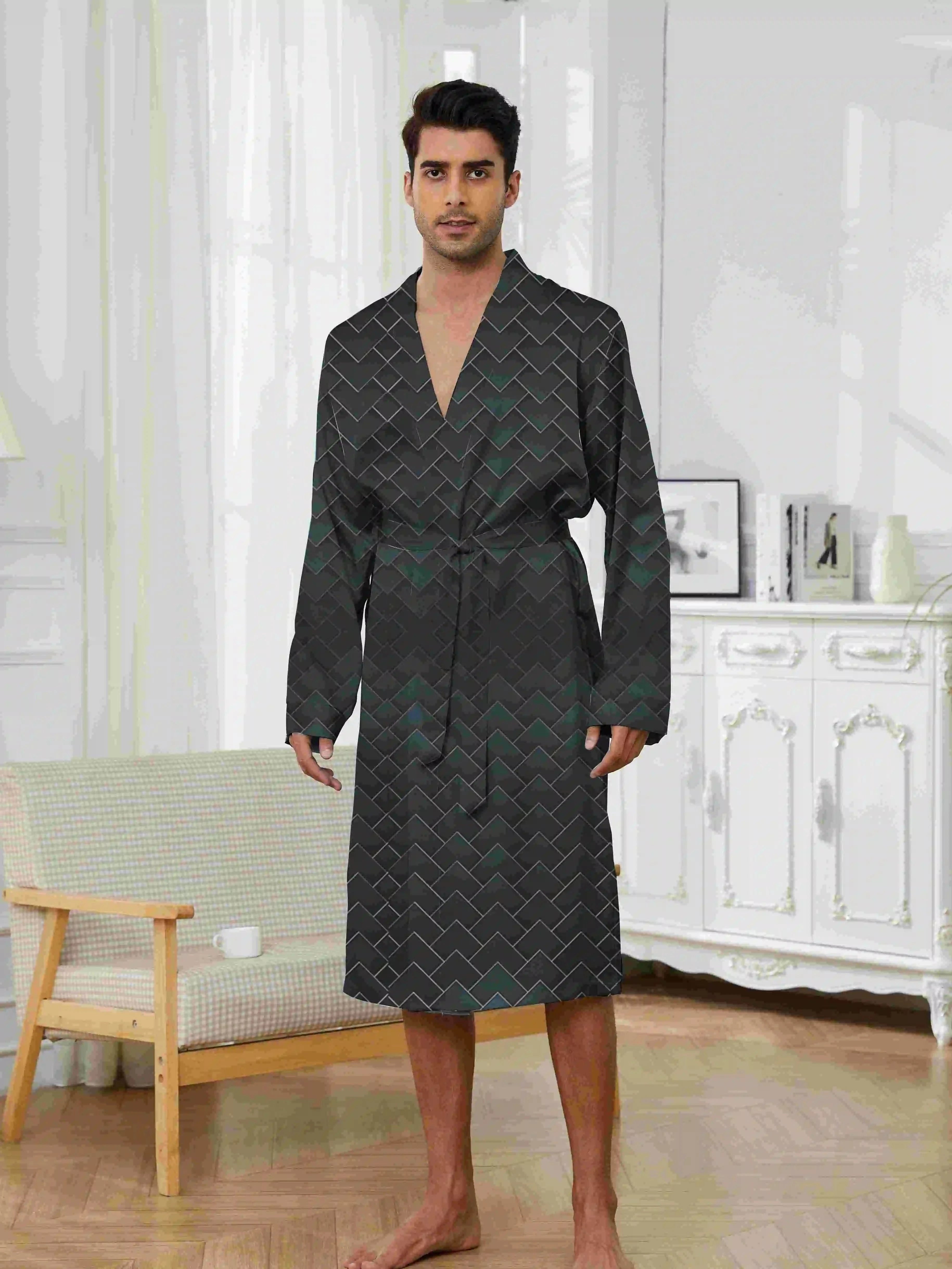 Peignoir Homme Luxe Soie Glacée