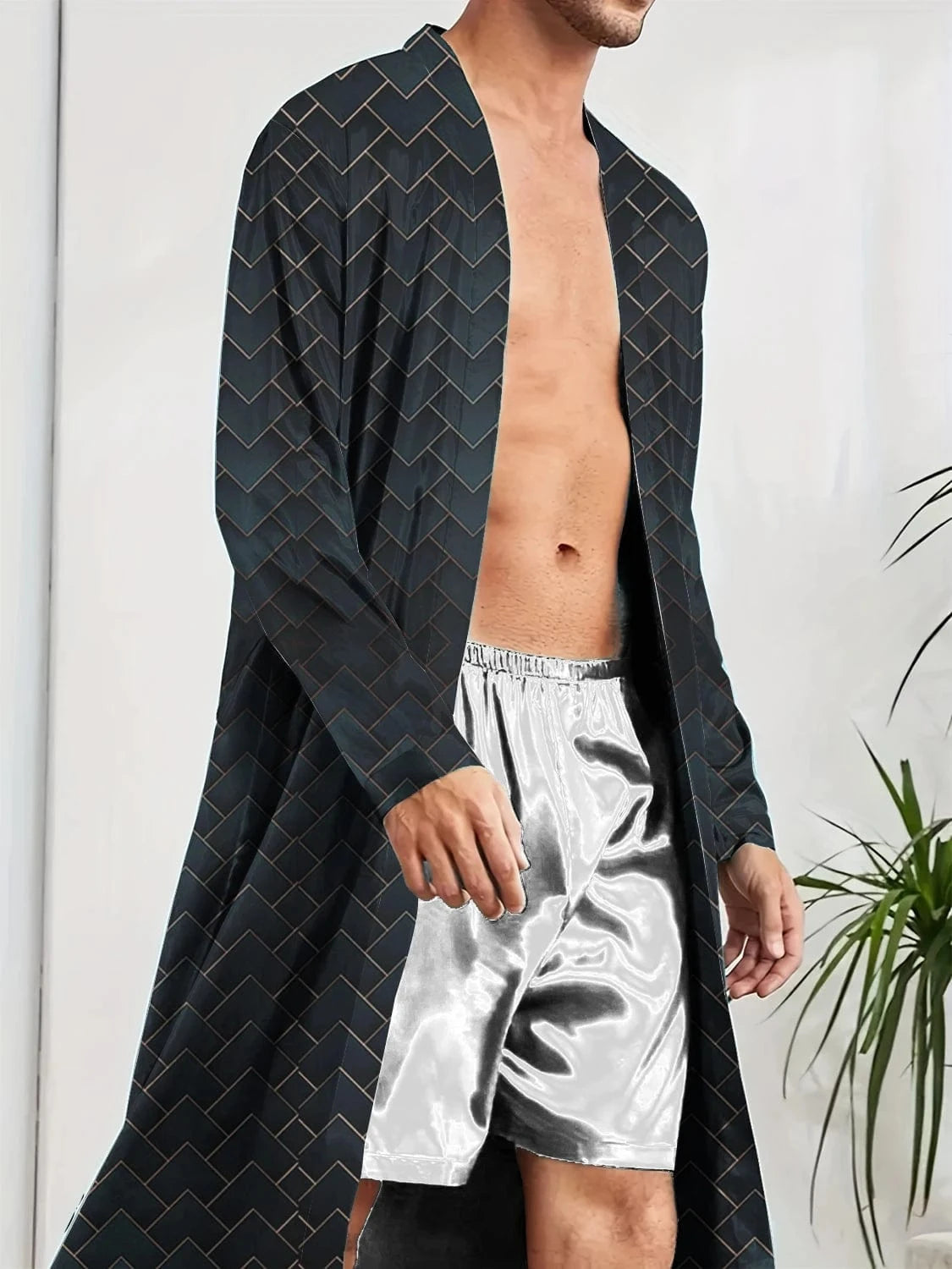 Peignoir Homme Luxe Soie Glacée