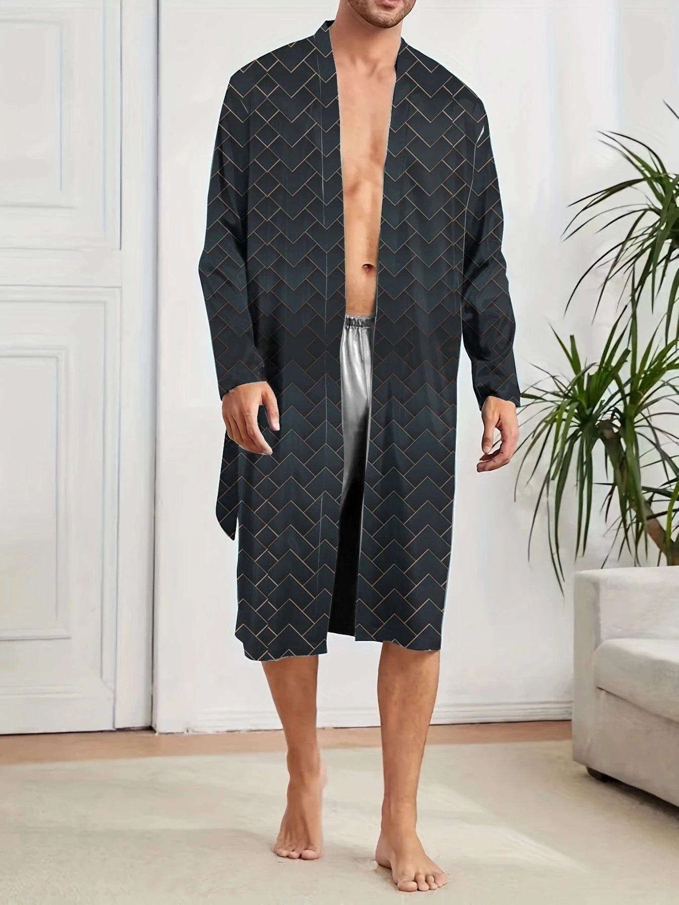 Peignoir Homme Luxe Soie Glacée