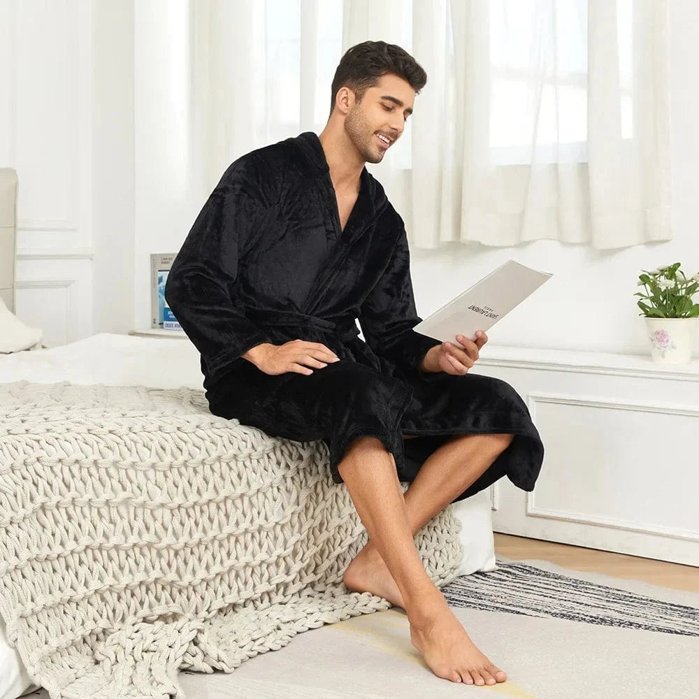 Peignoir Homme Polaire Capuche Doux