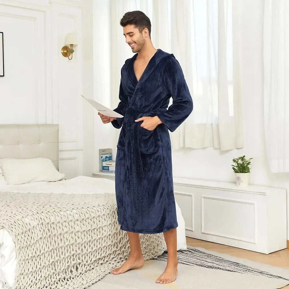 Peignoir Homme Polaire Capuche Doux