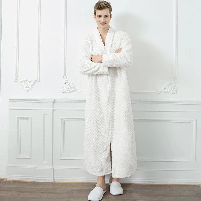 Peignoir Homme Polaire Long avec Zip