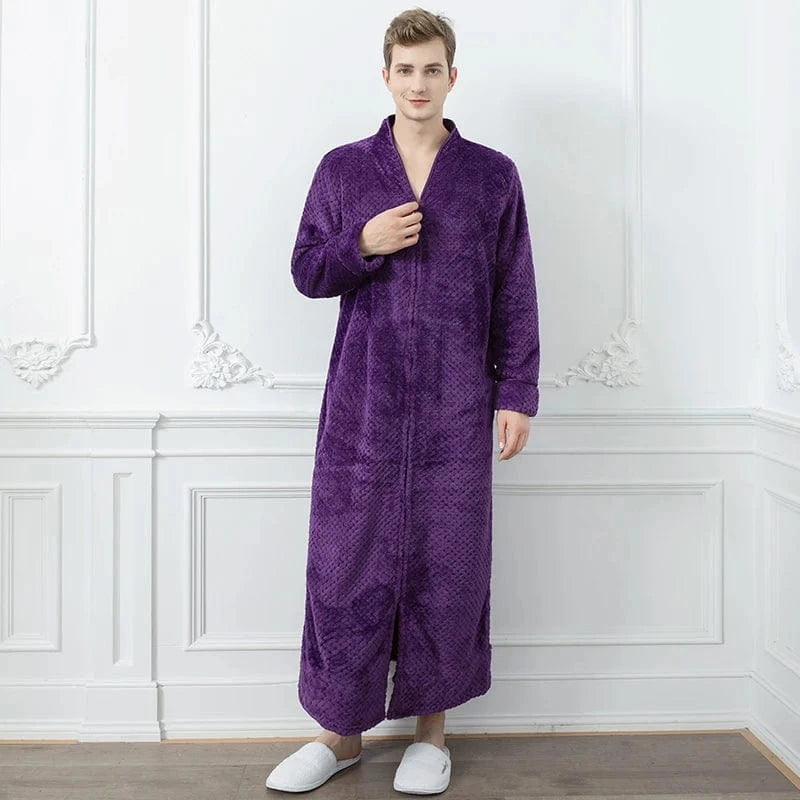Peignoir Homme Polaire Long avec Zip