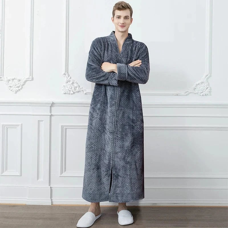 Peignoir Homme Polaire Long avec Zip