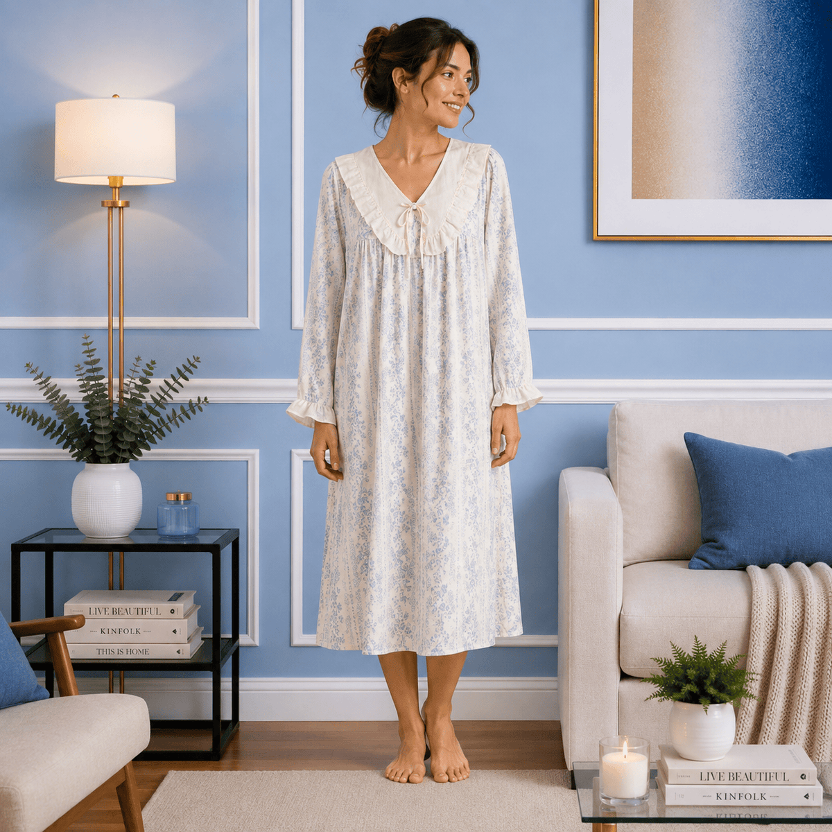 Robe de Chambre Femme Coton Vintage