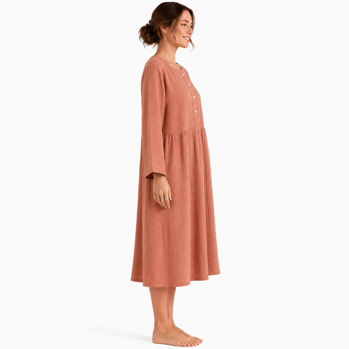 Robe de Chambre Femme Coton Gaze Crêpe