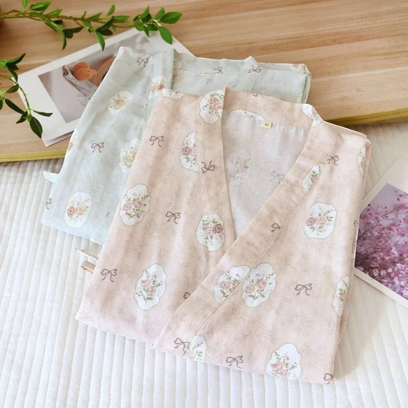 Kimono Coton Femme Fleuri Léger