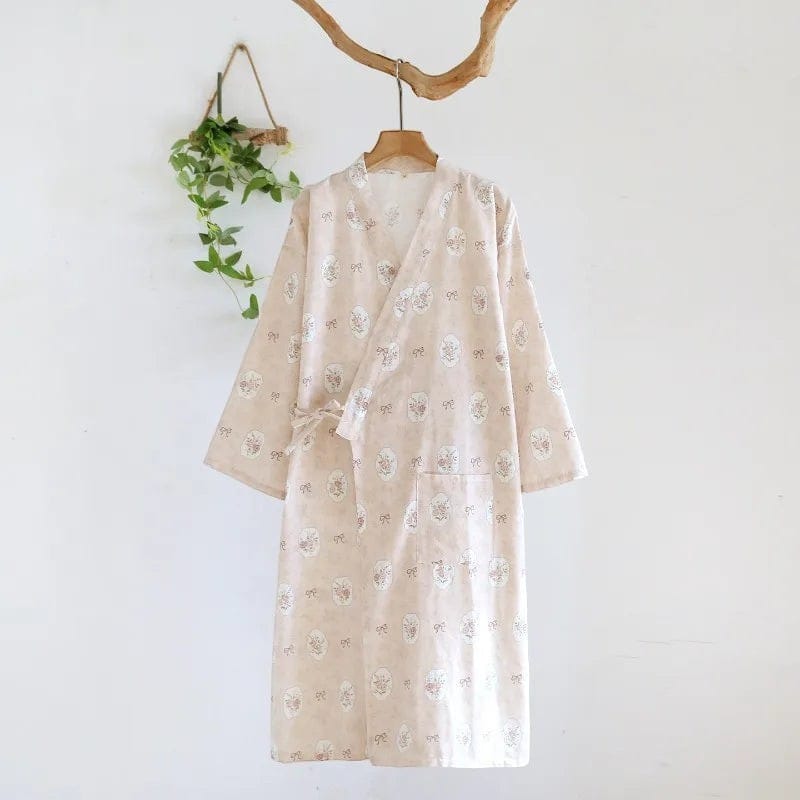 Kimono Coton Femme Fleuri Léger