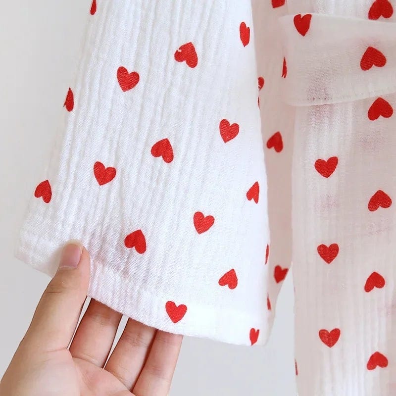 Kimono Femme Coton Femme Motif Cœur