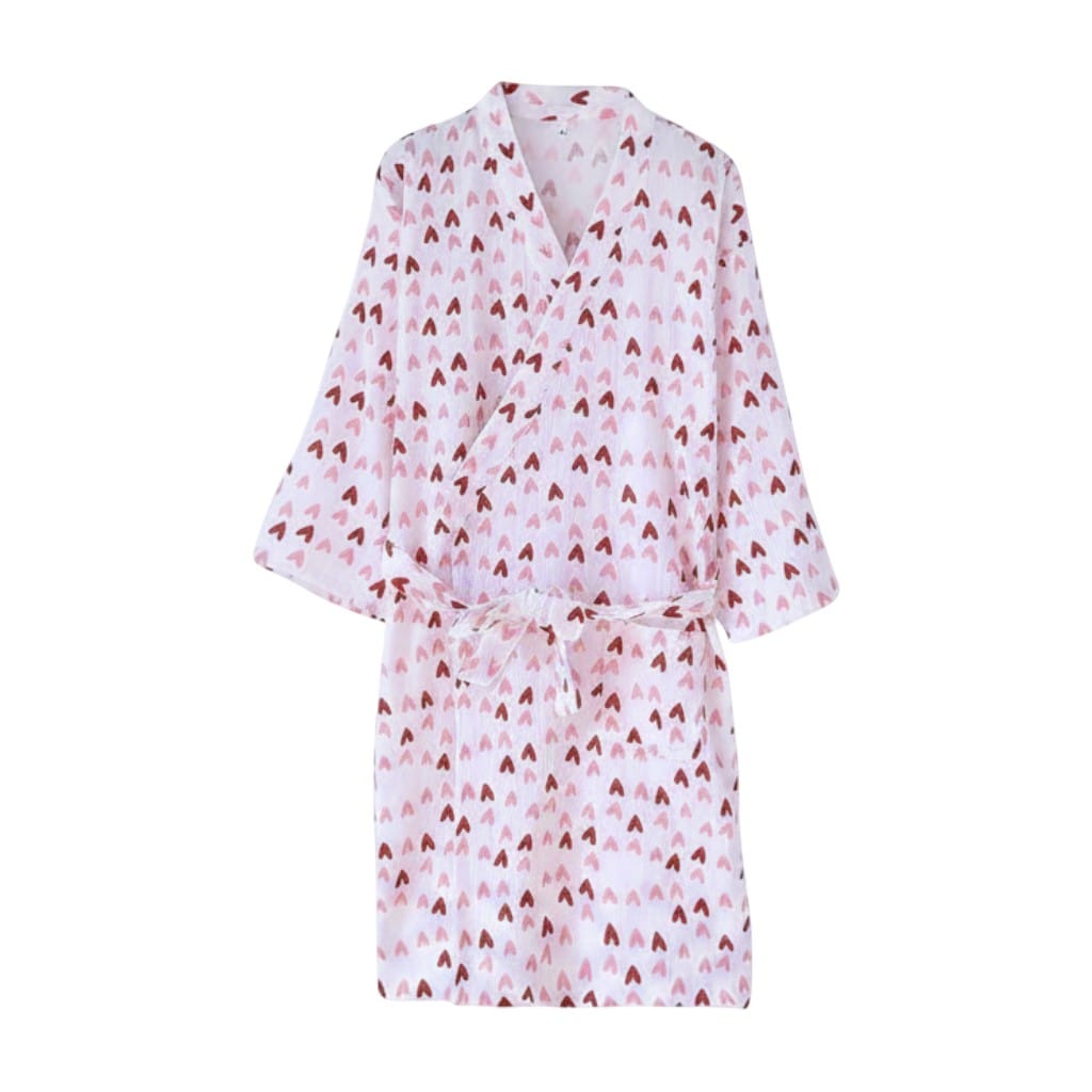 Kimono Femme Coton Femme Motif Cœur