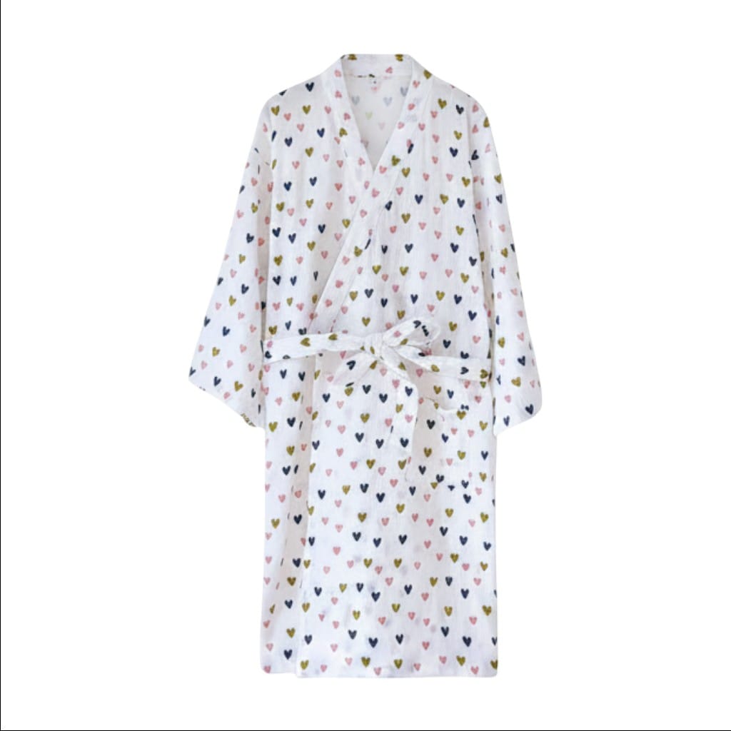 Kimono Femme Coton Femme Motif Cœur