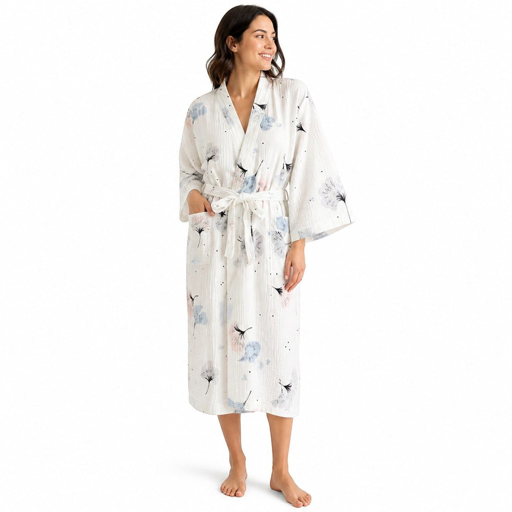 Kimono Femme Léger Motif Fleur