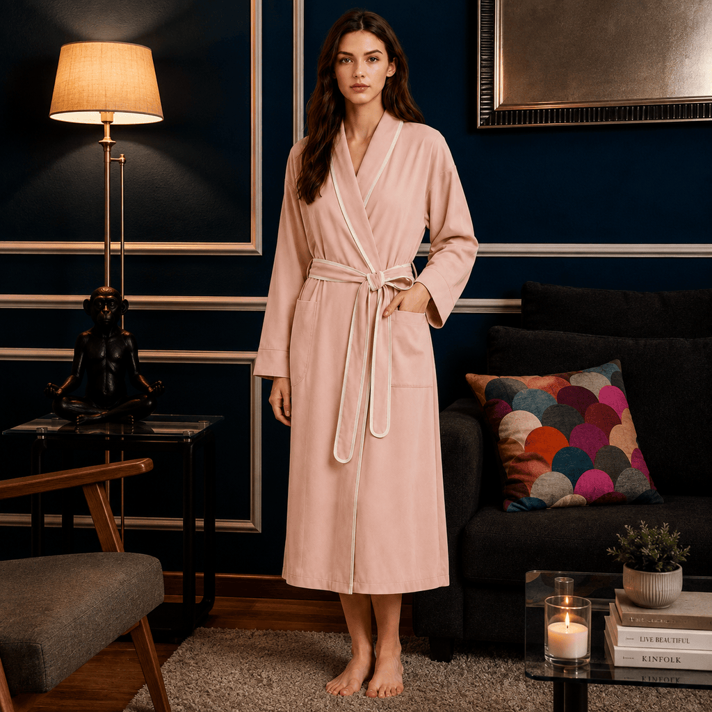 Kimono Femme Polaire Patchwork avec Ceinture Hiver