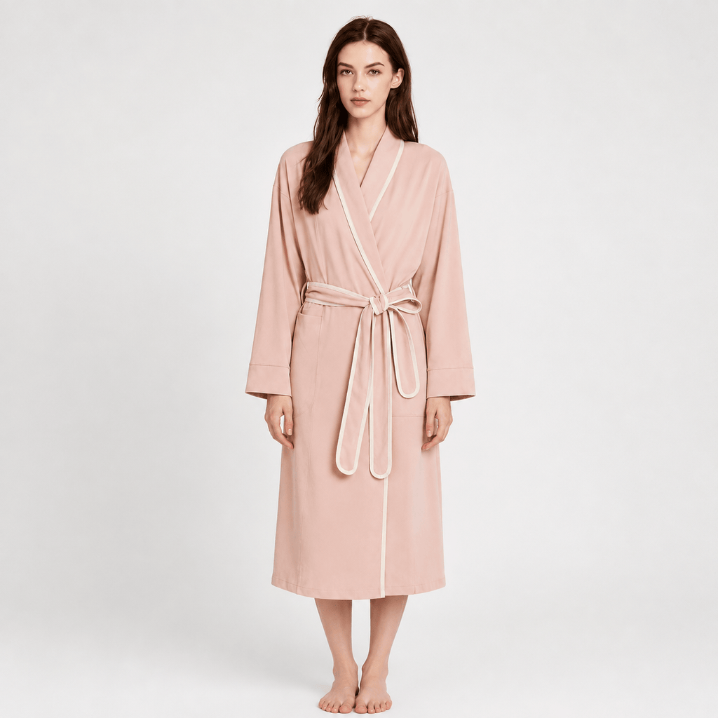 Kimono Femme Polaire Patchwork avec Ceinture Hiver