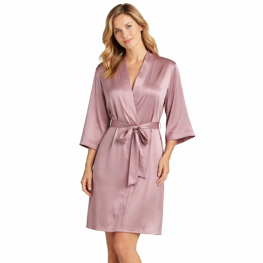 Kimono Femme Satin Court Élégant