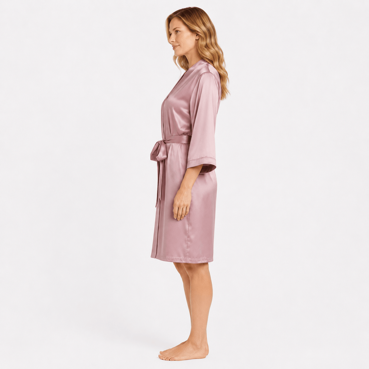 Kimono Femme Satin Court Élégant
