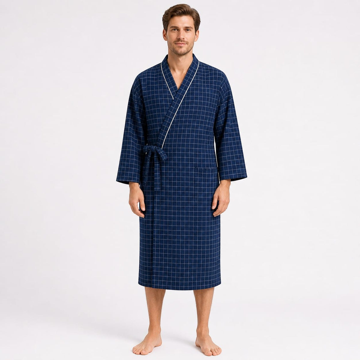 Kimono Homme Carreaux Léger