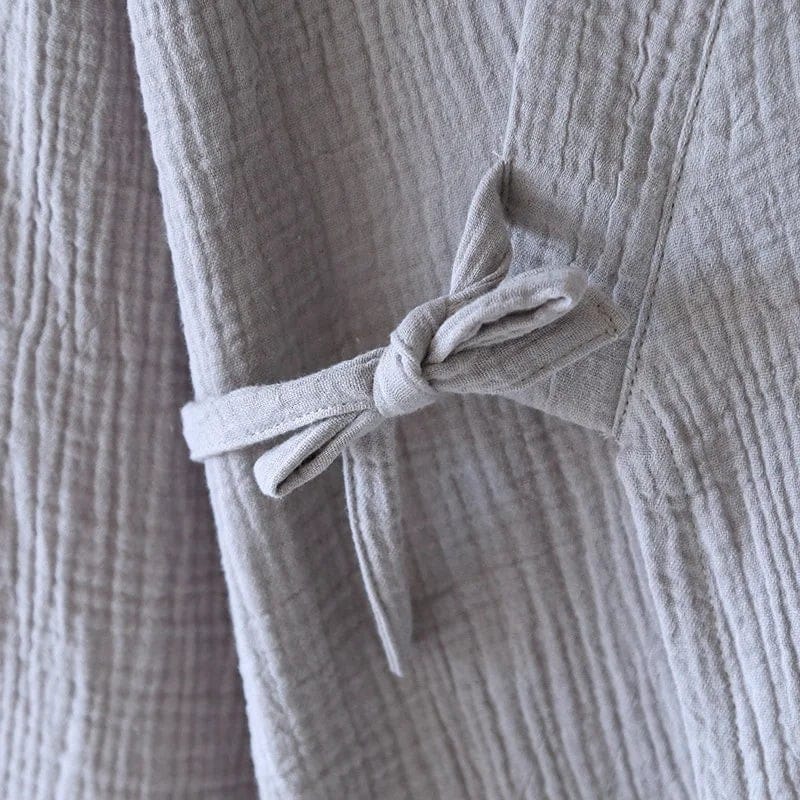 Kimono Homme Coton Brodé Demi-Manches Léger