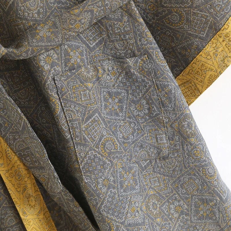 Kimono Homme Coton Jacquard avec Ceinture