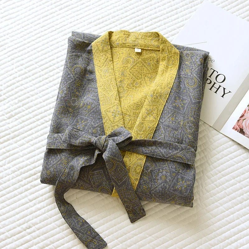 Kimono Homme Coton Jacquard avec Ceinture