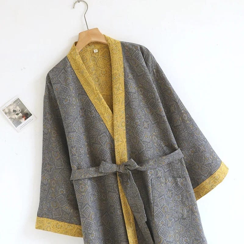 Kimono Homme Coton Jacquard avec Ceinture