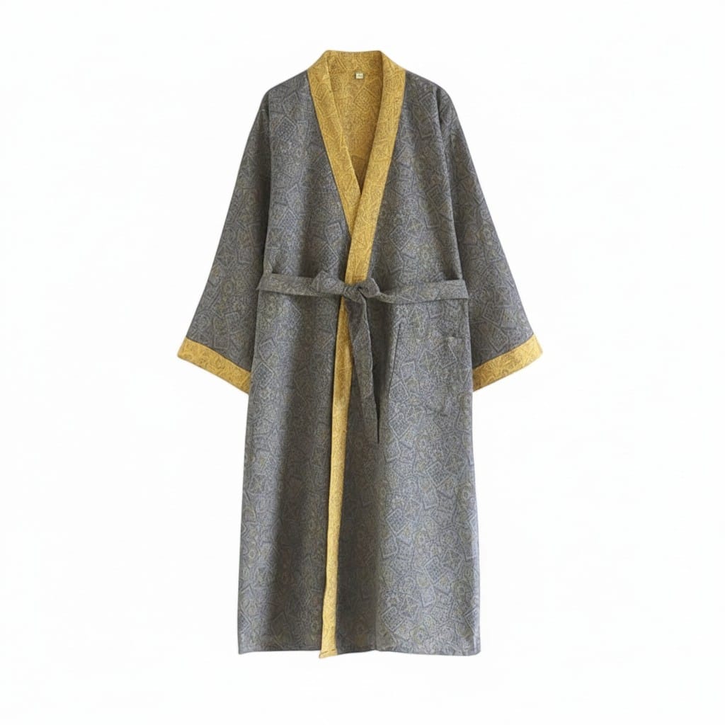Kimono Homme Coton Jacquard avec Ceinture