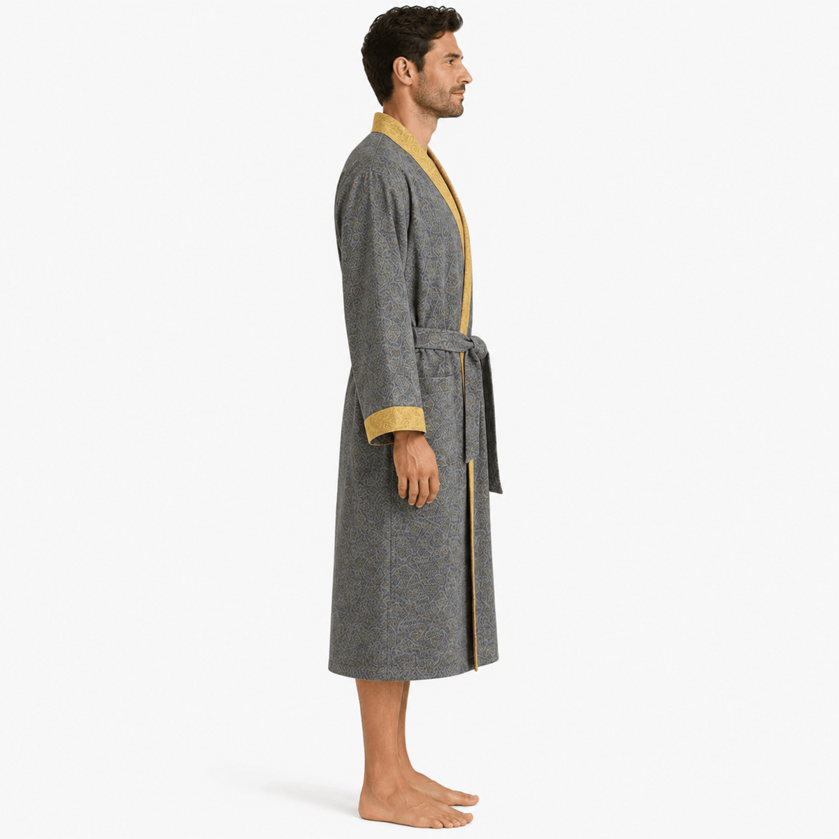 Kimono Homme Coton Jacquard avec Ceinture