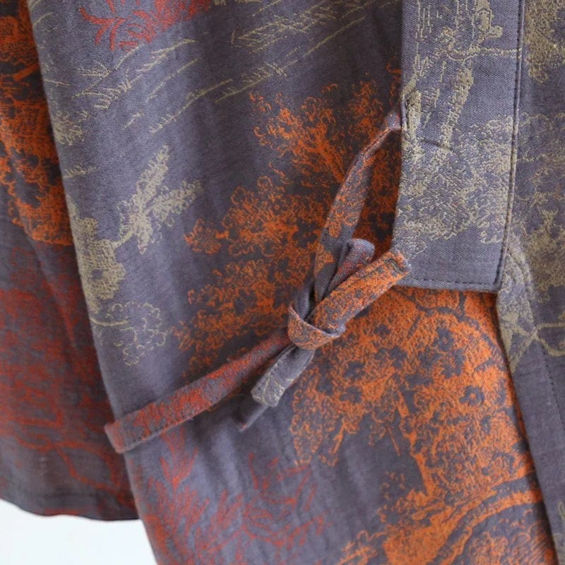 Kimono Homme Coton Jacquard Demi-Manches Mi-Saison